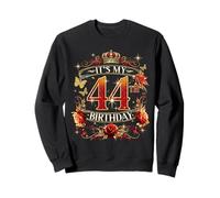 Womens It’s My 44th Birthday Red Rose Crown 44 Years Old Felpa