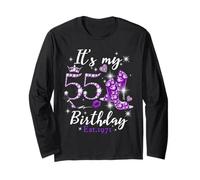 Womens It’s My 55th Birthday Queen EST 1971 55 Years Old Maglia a Manica