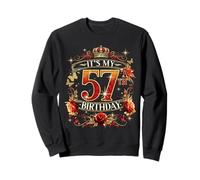 Womens It’s My 57th Birthday Red Rose Crown 57 Years Old Felpa