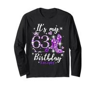 Womens It’s My 63rd Birthday Queen EST 1963 63 Years Old Maglia a Manica