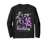 Womens It’s My 76th Birthday Queen EST 1950 76 Years Old Maglia a Manica