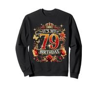 Womens It’s My 79th Birthday Red Rose Crown 79 Years Old Felpa