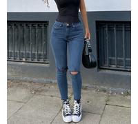 Women's Jeans Damen Skinny Jeans mit Rissen - Zerstörte Stretch-Jeans mit Knie-Abnutzungserscheinungen & Taschenentwurf für eine schlanke Passform (bequemer figurbetonter Look) Classic Mom Jean Silhou