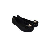 Womens Jelly Ballet Shoes, Bow Details Slip-On Flats, Comfy Ladies Casual Wear Every-Day Closed Toe Ballerina Pumps(Black,5 UK)
