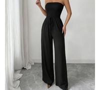 Womens Jumpsuit Casual Summer Strapless One Piece Rompers Loose Jumpsuit With Pockets 2024 Winter New Christmas Party Gifts Premium Material: This womens jumpsuit is made of 95% Polyester and 5% Spand