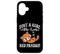 Womens Kawaii Cartoon Just A Girl Who Loves Red Pandas Lover Custodia per iPhone 16