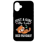 Womens Kawaii Cartoon Just A Girl Who Loves Red Pandas Lover Custodia per iPhone 16 Plus