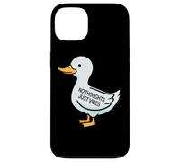 Womens Kids Funny No Thoughts Just Vibes Duck Lover Custodia per iPhone 13