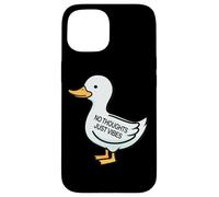 Womens Kids Funny No Thoughts Just Vibes Duck Lover Custodia per iPhone 15