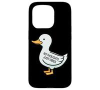 Womens Kids Funny No Thoughts Just Vibes Duck Lover Custodia per iPhone 15 Pro