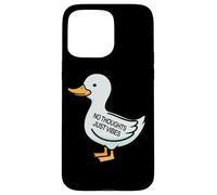 Womens Kids Funny No Thoughts Just Vibes Duck Lover Custodia per iPhone 15 Pro Max