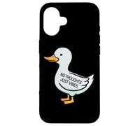 Womens Kids Funny No Thoughts Just Vibes Duck Lover Custodia per iPhone 16