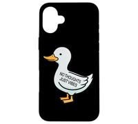 Womens Kids Funny No Thoughts Just Vibes Duck Lover Custodia per iPhone 16 Plus