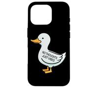 Womens Kids Funny No Thoughts Just Vibes Duck Lover Custodia per iPhone 16 Pro