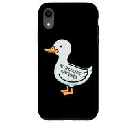 Womens Kids Funny No Thoughts Just Vibes Duck Lover Custodia per iPhone XR