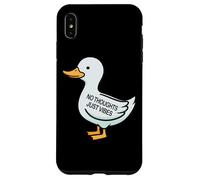 Womens Kids Funny No Thoughts Just Vibes Duck Lover Custodia per iPhone XS Max