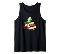 Womens Kids Girls Reading Books Happy Parakeet Lover Canotta
