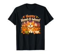 Womens Kids Happy Howl-O-Ween Halloween Welsh Corgi Lover Maglietta