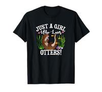 Womens Kids Just A Girl Who Loves Otters Lover Maglietta