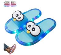 Women's LED Light up Slipper,Big Eyes Comfort Light-Up Sandal for Indoor House,Open Toe Outdoor Non Slip Slipper (Blue, Adulto, Donna, 36, Numero (range), Sistema Taglie Calzature EU, 37, Media)
