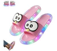 Women's LED Light up Slipper,Big Eyes Comfort Light-Up Sandal for Indoor House,Open Toe Outdoor Non Slip Slipper (Pink, Adulto, Donna, 38, Numero (range), Sistema Taglie Calzature EU, 39, Media)