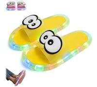 Women's LED Light up Slipper,Big Eyes Comfort Light-Up Sandal for Indoor House,Open Toe Outdoor Non Slip Slipper (Yellow, Adulto, Donna, 42, Numero (range), Sistema Taglie Calzature EU, 43, Media)