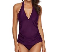Women's Lingerie Sets Plus Size Swimwear Women Black Retro Solid Swimsuit with Briefs Two Piece(Pp,Large)