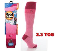 Womens Long L.Pink/Rasberry Heat Holders Ski Socks 4-8 by Sock Shop