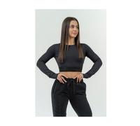 Women's Long Sleeve Crop Top Intense Perform Black