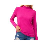 Women's Long Sleeve Mock Neck T-Shirt Solid Color Basic Top Casual Slim Fit Tee Soft Stretch Fabric Fall Winter Layering Piece for Daily Wear