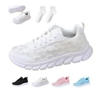Women's Luxurious Orthopedic Sneakers, Hollow Breathable Mesh Shoes, Soft Sole Arch Support Sports Shoes (White,35)