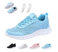 Women's Luxurious Orthopedic Sneakers, Hollow Breathable Mesh Shoes, Soft Sole Arch Support Sports Shoes (Blue,45)