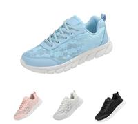 Women's Luxurious Orthopedic Sneakers, Orthopedic Sneakers for Women,Lace Print Hollow Breathable Mesh Shoes for Women Wide (Blue,32.5)