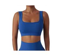 Women's Medium Support Tank Top Rib Seamless Removable Cup Workout Sports Bra U
