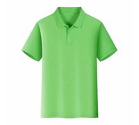 Womens Mens Polo Shirt Short Sleeve Button Front Solid Colour Work Casual Tee Breathable Lapel Top Smart Daily Office Outdoor Summer Wear, 10-Mint Green, L