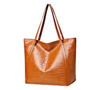Women's Mesh Beach Tote Soft Fashion Leather Large Capacity Casual Simple Shoulder Bag 2026(Brown)