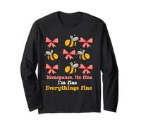 Womens Midlife Cute Bees Its Fine Everythings Fine Menopausa Maglia a Manica