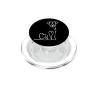 Womens Minimalist Line Art Heart Jack Russell Terrier Lover PopSockets PopGrip per MagSafe