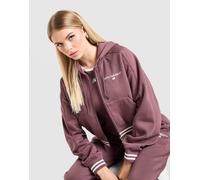 Womens New Balance Felpa con Cappuccio Cropped Full Zip Ribbed - Rosso, rosso S