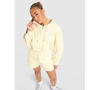 Womens Nike Felpa con Cappuccio Crop Full Zip Graphic Swoosh - Giallo, giallo S