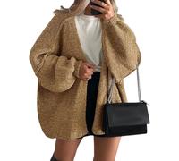Women's Open Front Knit Cardigan Cozy Winter Sweater Coat