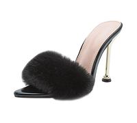 Womens Open Toe Sandal Feather Strappy High Heel Shoes High Heels Sexy Sandals Slippers Court Shoes Dress High Heel Stilettos Wedding Party Work Pumps I-125