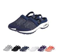 Women's Orthopedic Clogs with Air Cushion Support to Reduce Back And Knee Pressure Slippers Sandals Slip on Stretch Wide Width Arch Mules Summer Mesh Sneaker (Blue,38)