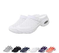 Women's Orthopedic Clogs with Air Cushion Support to Reduce Back And Knee Pressure Slippers Sandals Slip on Stretch Wide Width Arch Mules Summer Mesh Sneaker (White,36)