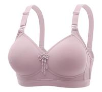 Women's Oversized Bra Without Steel Rings, Sweat-Wicking, Breathable And with Beautiful Back, No, Ruffles And Adjustable Top Support for Sleeping, Clothing, Women, Light Purple(Light Purple,12)