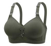 Women's Oversized Bra Without Steel Rings, Sweat-Wicking, Breathable And with Beautiful Back, No, Ruffles And Adjustable Top Support for Sleeping, Clothing, Women, Hot Pink, 10(Army Green,12)