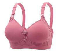 Women's Oversized Bra Without Steel Rings, Sweat-Wicking, Breathable And with Beautiful Back, No, Ruffles And Adjustable Top Support for Sleeping, Clothing, Women, Hot Pink, 10(Hot Pink,10)