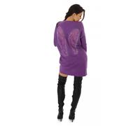 Women's Oversized Knitted Dress Pullover with Rhinestones Wings nuovo MM16