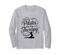 Womens Pilates è la mia Terapia Yoga Allenamento Fitness Amante Maglia a Manica