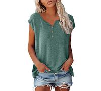 Women's Plain Tops Ladies Crewneck Shorts Sleeve Blouse Summer Loose Fit T Shirts Casual Tees for Holiday I-124